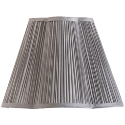 ValueLights Loralei Large Dark Grey Pleated Faux Silk Scalloped Shade
