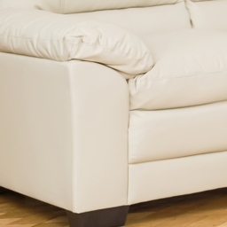 Genoa 3 Seater Cream Bonded Leather Sofa Bed - thumbnail 3