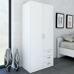Florence Space 2 Door 3 Drawer White Wardrobe - thumbnail 1