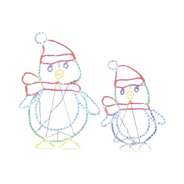 492 Multicolour LED Penguin Rope Light Set of 2