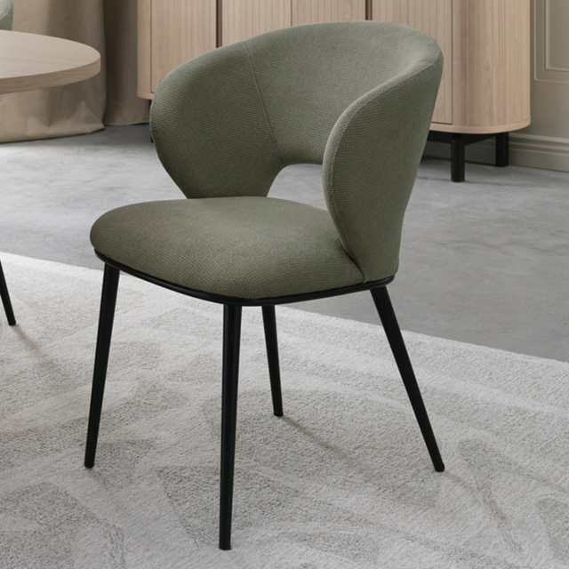 Bentley Designs Luca Green Fabric Upholstered Dining Chair Set of 2 - image 1