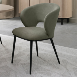 Bentley Designs Luca Green Fabric Upholstered Dining Chair Set of 2 - thumbnail 1
