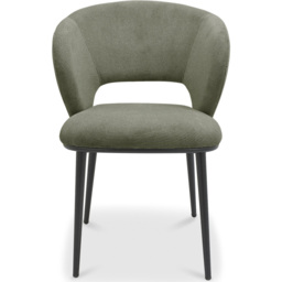 Bentley Designs Luca Green Fabric Upholstered Dining Chair Set of 2 - thumbnail 3