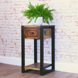 Baumhaus Urban Chic Single Drawer Single Shelf Lamp Table - thumbnail 2