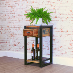 Baumhaus Urban Chic Single Drawer Single Shelf Lamp Table - thumbnail 3