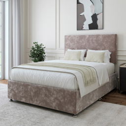 Bedmaster Super King Silver Chenille Divan Base with Valencia Headboard