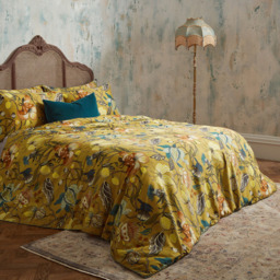 EW by Edinburgh Weavers Morton Double Floral Ochre Cotton Sateen Duvet Set