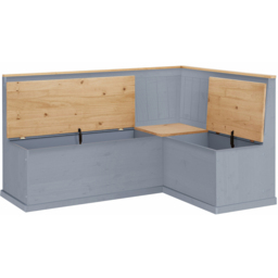 Loft24 Sara 3 Seater Grey Wax Corner Bench with Storage - thumbnail 4
