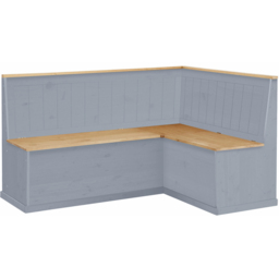 Loft24 Sara 3 Seater Grey Wax Corner Bench with Storage - thumbnail 2