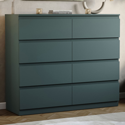 Vida Designs Denver Jasper Green 8 Drawer Chest of Drawers - thumbnail 1