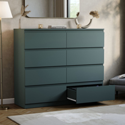 Vida Designs Denver Jasper Green 8 Drawer Chest of Drawers - thumbnail 4