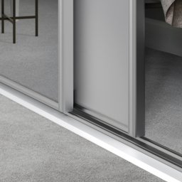 Spacepro Classic 3 Door Dove Grey Frame Sliding Wardrobe Kit with 2 Panel and Single Mirror 1760m - thumbnail 3
