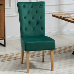 Artemis Home Pienza Set of 2 Green Velvet Dining Chairs