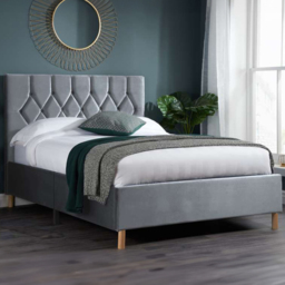 Loxley Grey King Size Fabric Bed - thumbnail 1
