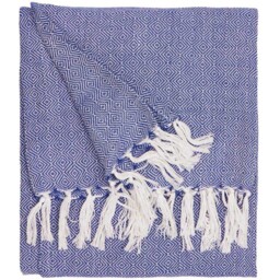 Furn Dessa Geometric Blue Woven Throw 130 x 180cm