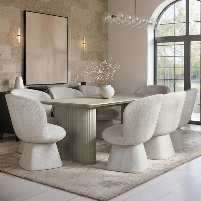 SOLACE+CO Zoya Aiko Beige 8 Seater Dining Set - image 1