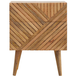 Artisan Furniture Lille Oak 2 Drawer Mango Wood Bedside Table - thumbnail 2