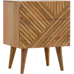 Artisan Furniture Lille Oak 2 Drawer Mango Wood Bedside Table - thumbnail 3