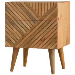 Artisan Furniture Lille Oak 2 Drawer Mango Wood Bedside Table - thumbnail 4