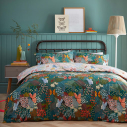 furn. Forage Floral Double Teal Duvet Set