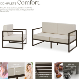 tectake Comosa 5 Seater Garden Furniture Set - thumbnail 3