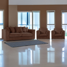 Luxor 5 Seater Chocolate Jumbo Cord Sofa Set with Scatter Back