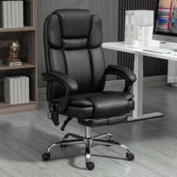 Portland Black PU Leather High Back Recliner Massage Office Chair
