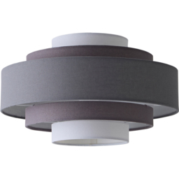 ValueLights Hampshire 5-Tier 3 Tone Grey Fabric Pendant Lamp Shade