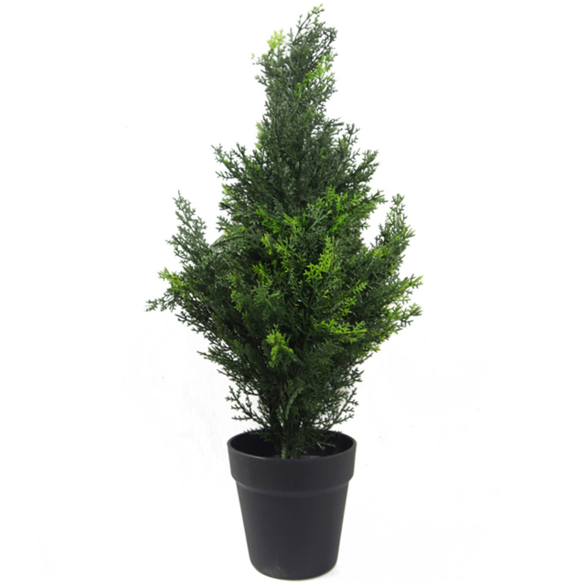 Leaf Topiary Cedar Cypress Artificial Tree in Pot 60cm - image 1