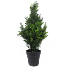 Leaf Topiary Cedar Cypress Artificial Tree in Pot 60cm - thumbnail 1