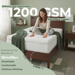 MHG Living Super King Size Hollowfibre Mattress Topper - thumbnail 4
