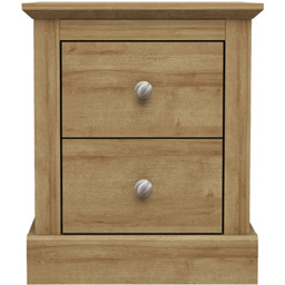 Devon 2 Drawer Oak Bedside Table - thumbnail 2