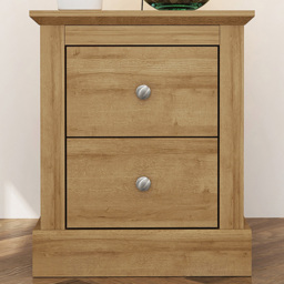 Devon 2 Drawer Oak Bedside Table