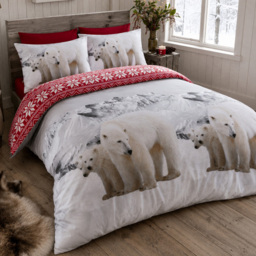 Smart Living Double Polar Bear Flannelette Duvet Set - thumbnail 1