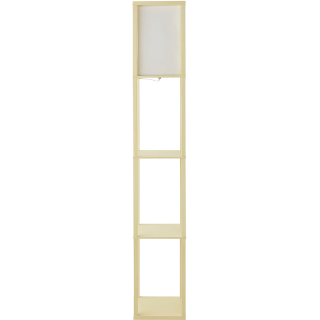 ValueLights Struttura Yellow Shelving Unit Floor Lamp with Fabric Shade and Bulb - image 1