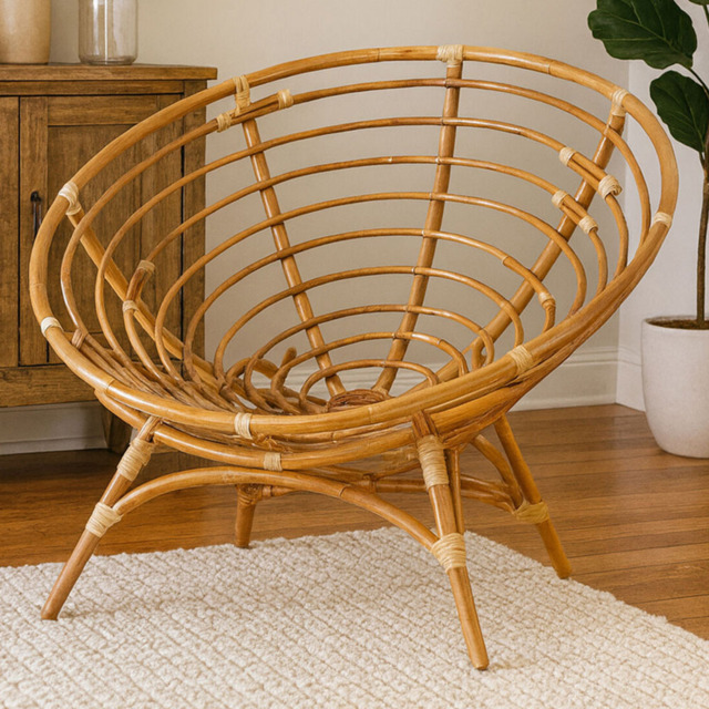 Premier Housewares Manado Papasan Natural Rattan Chair - image 1