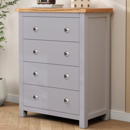 Cabinet Bits Mirano 4 Drawer Chest of Drawers with Chrome Knob