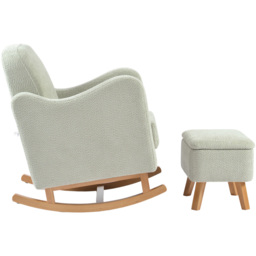 Bebe & Beyond Soother Sage Boucle Nursing Chair and Stool - thumbnail 4