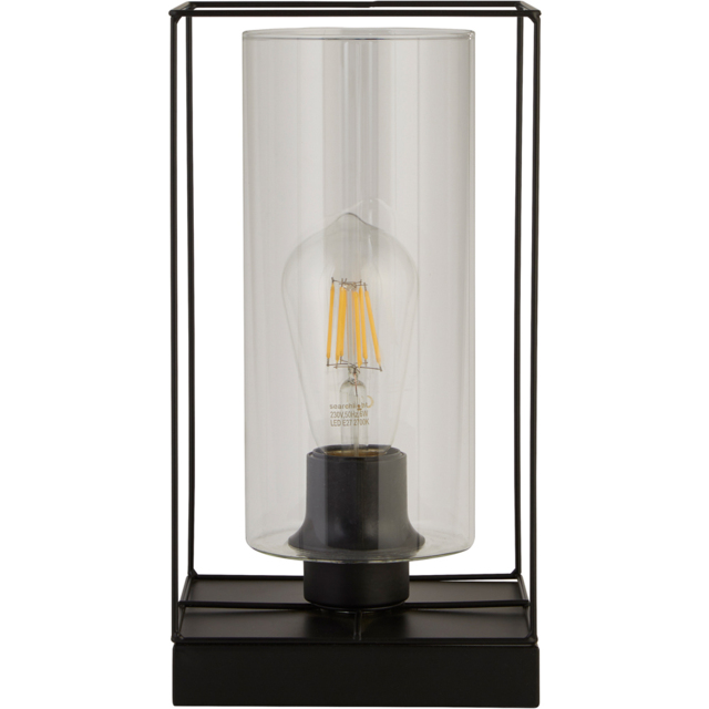 Lighting Collection Black Frame Table Lamp with Clear Inner Glass - image 1