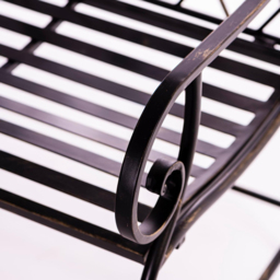 Garden Gear Ebony 2 Seater Wrought Iron Garden Bench - thumbnail 3