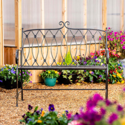Garden Gear Ebony 2 Seater Wrought Iron Garden Bench - thumbnail 4