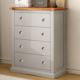 Cabinet Bits Loreo 4 Drawer Chest of Drawers with Chrome Knob