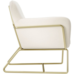 Charles Brushed Gold and Cream Velvet Armchair - thumbnail 4