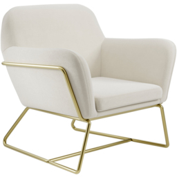 Charles Brushed Gold and Cream Velvet Armchair - thumbnail 2