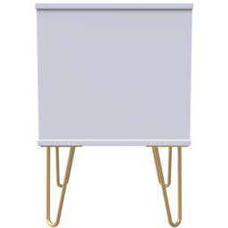 Crowndale Diamond 2 Drawer Matt Indigo and White Bedside Table - thumbnail 4
