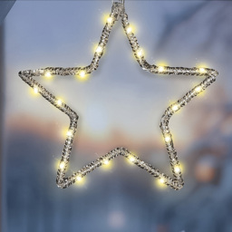 Xmas Haus 20 Warm White LED Star Hanging Decoration