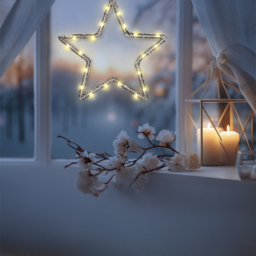 Xmas Haus 20 Warm White LED Star Hanging Decoration - thumbnail 3