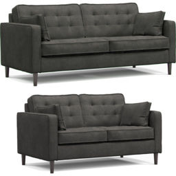 Eden Graphite Chenille 5 Seater Sofa Suite - thumbnail 2