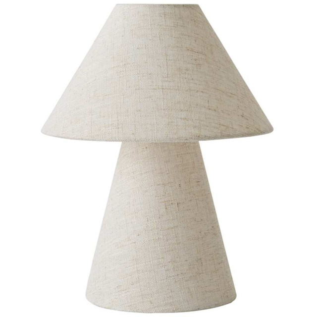 ValueLights Gigi Natural Linen Full Fabric Tapered Table Lamp and Bulb - image 1