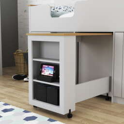 Lexington Light Grey Mid Sleeper Bed with Desk and Drawers - thumbnail 3
